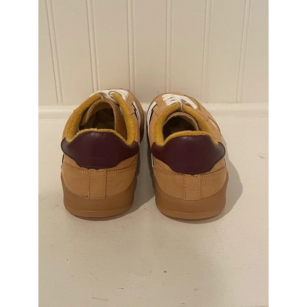 Madden Girl Tan Suede Lace Up Sneakers Low Top Casual Athletic Shoes Womens‎